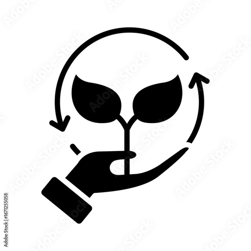Sustainability Icon Vector Illustration Glyph Version