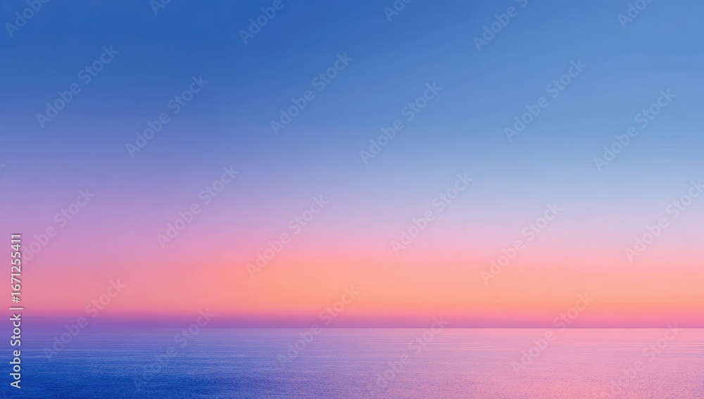 Fototapeta premium Soft, pastel sunset over a calm sea