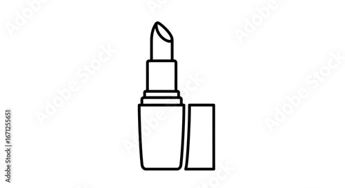 Minimalist Lipstick Outline with Cap, Beauty Icon