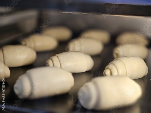 close up of a tray of bread