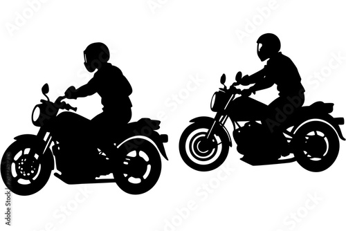 Motorcycle riding silhouette illustration