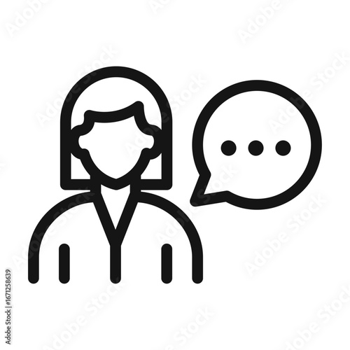 Pre-Interview Chat Line Icon of Job Interview Process Icon Set