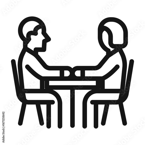 In-Person Interview Line Icon of Job Interview Process Icon Set