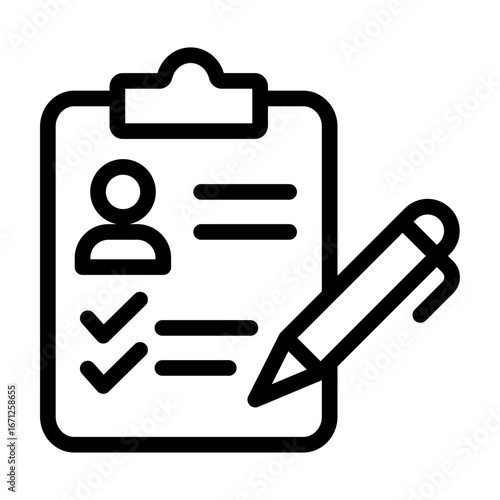 Application Form Line Icon of Job Interview Process Icon Set