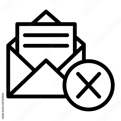 Overdue Notice Line Icon of Debt Management Icon Set