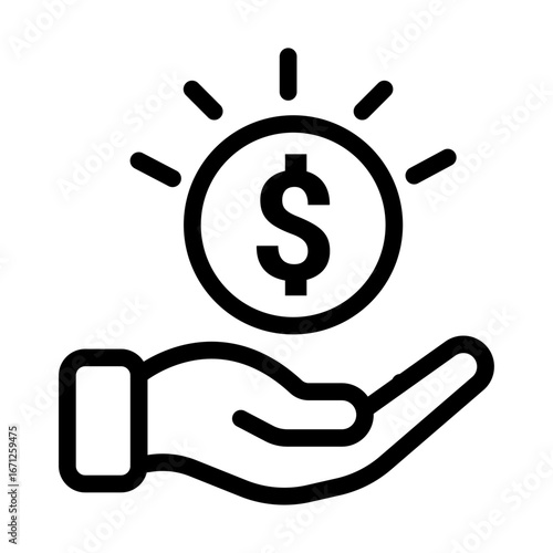 Budget Planning Report Line Icon Passive Income Sources Icon Set