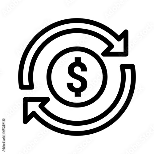 Bill Payment Line Icon Passive Income Sources Icon Set