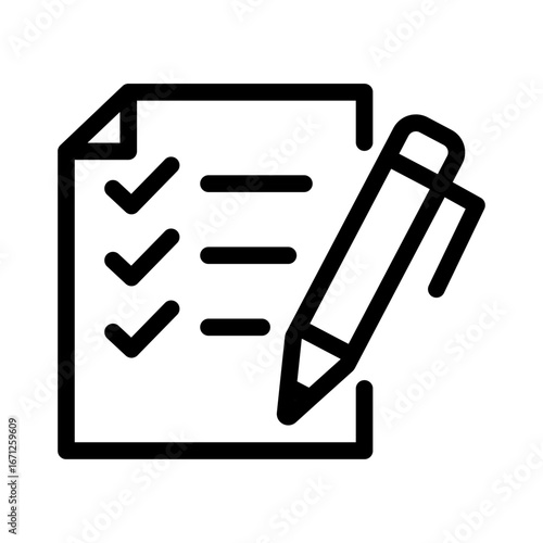 Task Documentation Line Icon of Productivity Tools for Creators Icon Set