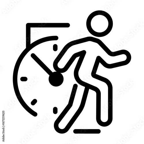 Time Management Line Icon of Productivity Tools for Creators Icon Set