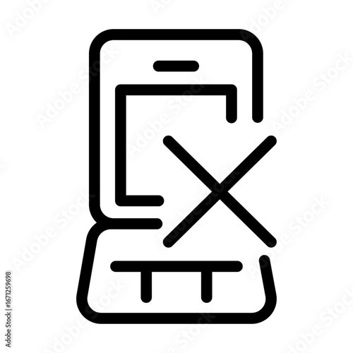 No Device Zone Line Icon of Digital Detox and Screen Time Management Icon Set