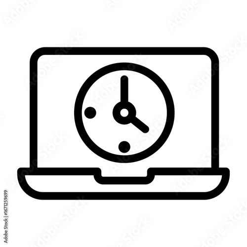 Work Timer Line Icon of Digital Detox and Screen Time Management Icon Set