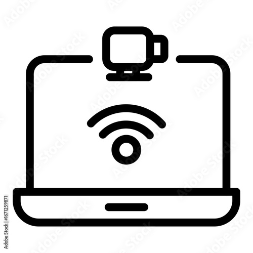 Remote Access Line Icon of Remote Collaboration Tools Icon Set