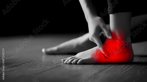 Wallpaper Mural Symbolbild einer schmerzhaften Knöchelverletzung mit rotem Bereich
 Torontodigital.ca