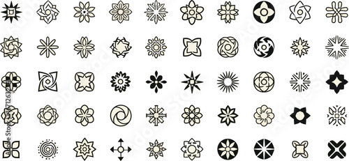Collection of floral ornament vector design elements for graphic design use