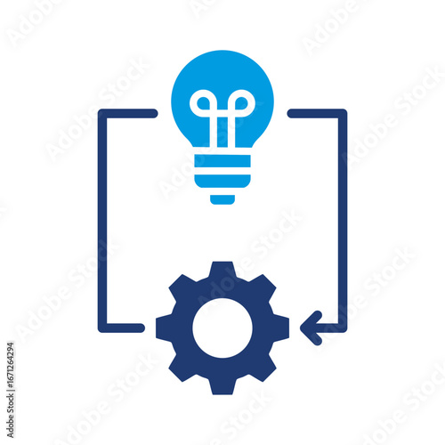 Implementation Icon Vector Illustration Blue Version