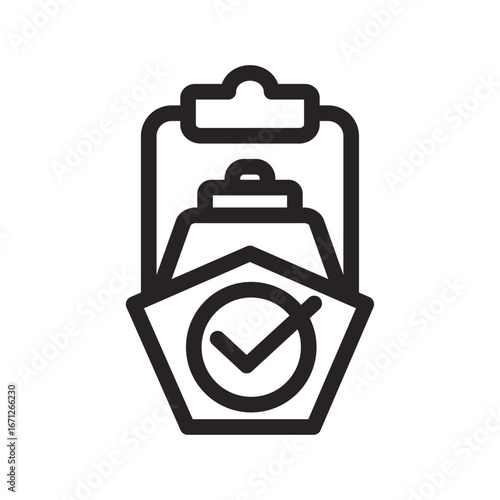 Verified Documentation Line Icon of Supply Chain Transparency Icon Set