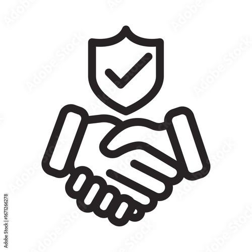 Trusted Partnership Line Icon of Supply Chain Transparency Icon Set