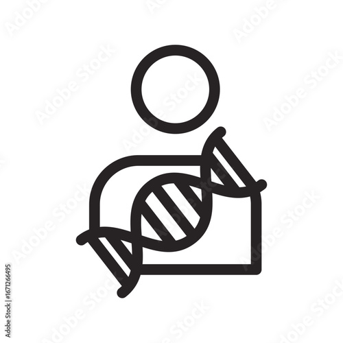 Genetic Counseling Line Icon of Genetics and DNA Icon Set