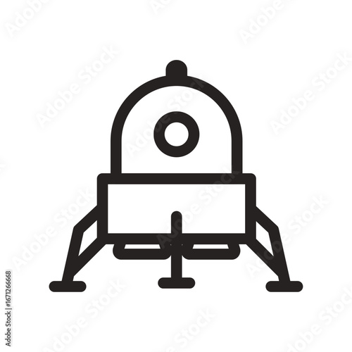 Lunar Lander Line Icon of Space Exploration Icon Set