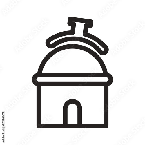 Observatory Line Icon of Space Exploration Icon Set