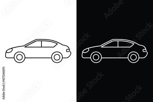 Vehicle Line Icon Modern Car Illustration for Web and Mobile