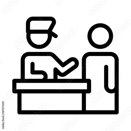 Customs Line Icon of Immigration Process Icon Set