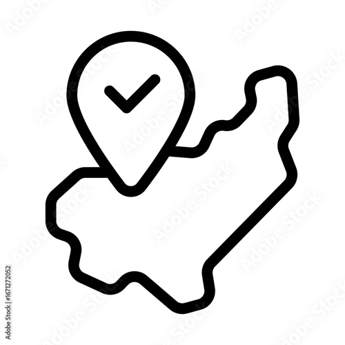 Destination Location Line Icon of Immigration Process Icon Set