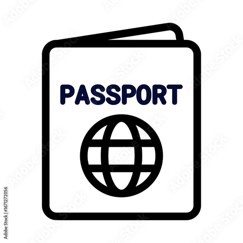 Passport Line Icon of Immigration Process Icon Set