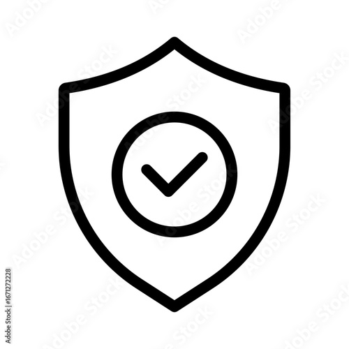Secure Verification Line Icon of Legal Document Verification Icon Set