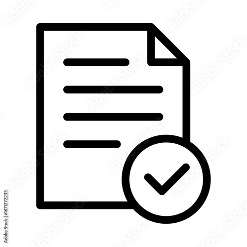 Approved Legal Document Line Icon of Legal Document Verification Icon Set