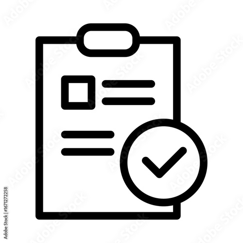 Approved Application Form Line Icon of Legal Document Verification Icon Set