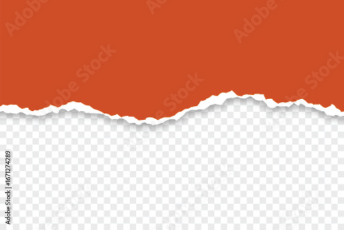 browen torn paper on transparent background
