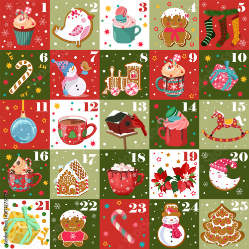 penguin, holly berries, christmas wreath, Christmas, calendar, element, celebration, gift, illustration, year, winter, print, sign, holiday, collection, cartoon, card, snow, advent, vector, noel, set,
