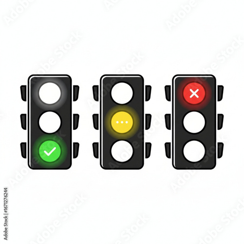 Traffic Lights in Green, Yellow, and Red A Symbol of Guidance and Regulation