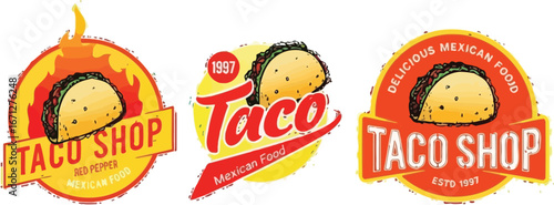 Taco shop logo design ideas for mexican restaurant and food business branding