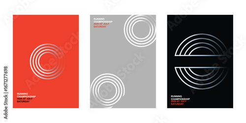 Modern gradient poster on orange black red ash background vector set. Cover template with geometric shape different . Modern cover Design for wall art, flyers, brochures, board social medi web banners