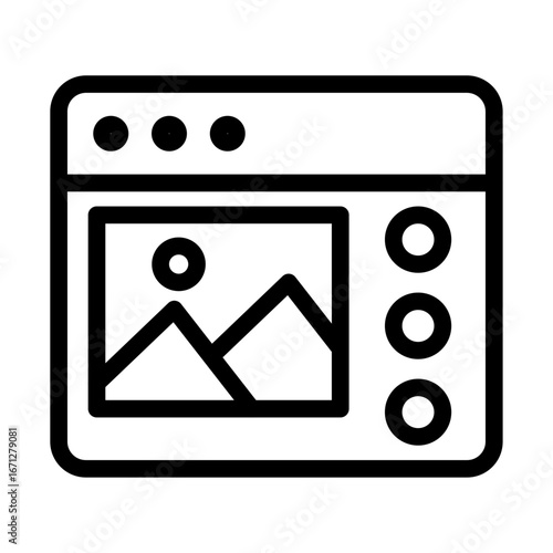 AI-Enhanced Gallery Line Icon of AI-powered Design Tools Icon Set