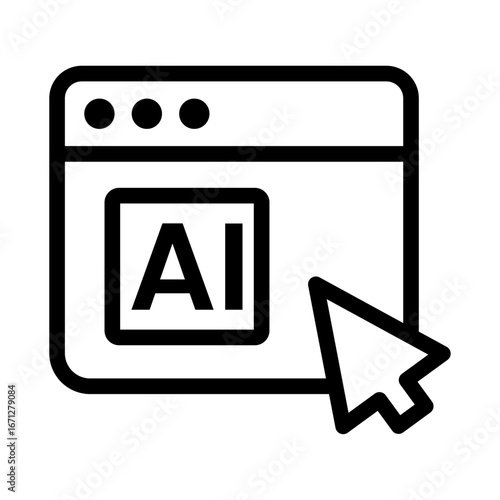 AI Image Selection Line Icon of AI-powered Design Tools Icon Set