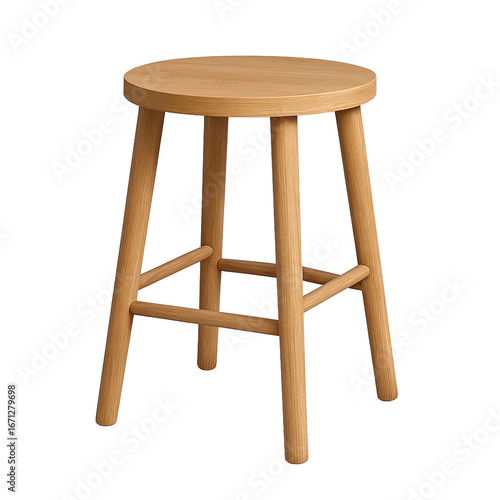 Simple wooden stool for versatile use.