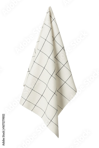 Stylish cotton kitchen towel with grid pattern.