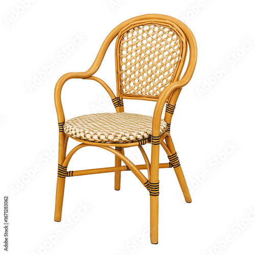 Elegant rattan chair for stylish seating.