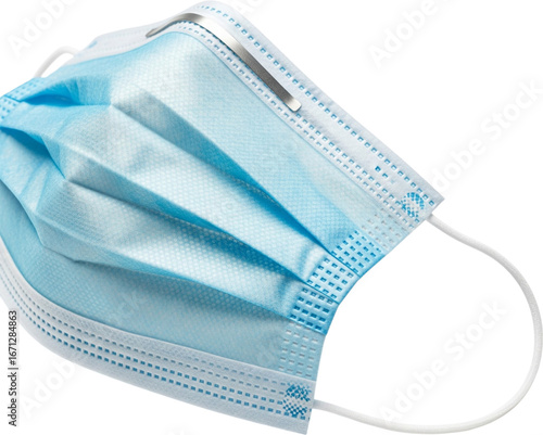 Disposable Blue Medical Face Mask Cutout