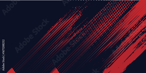 Red halftone dots blue color pattern gradient grunge texture background. Dot pop art comic sport style Vintage pop art retro pop arts retro sport