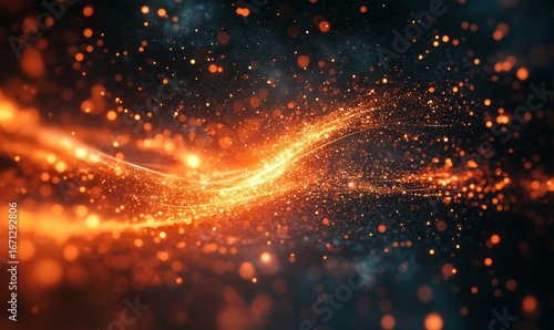 Abstract image on a dark background, showcasing interconnected data points representing digital transformation and big data. Advanced AI-driven systems shaping the future, Generative AI