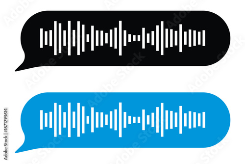 Soundtrack of sound waves of audio chat dialogue voice message in social media messenger, in messaging app, in recording studio. Vector illustration of sound signal for melody in eps 10.