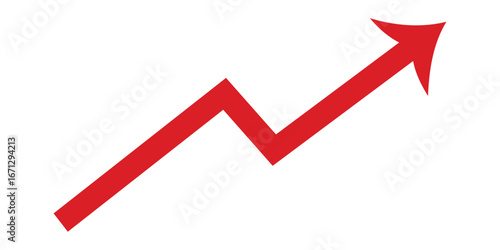 Trend curve arrow growth direction business upward color set