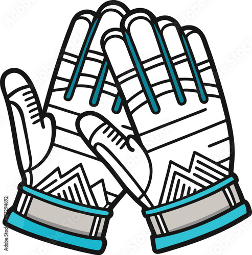 Hiking Gloves Line Art