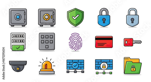 Collection of Cybersecurity and Data Protection Icons
