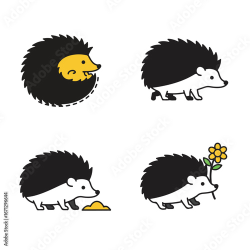 Cute hedgehog icons