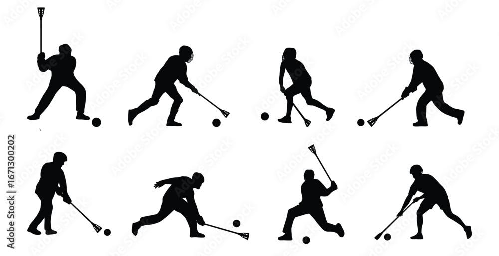 Naklejka premium Broomball player silhouette